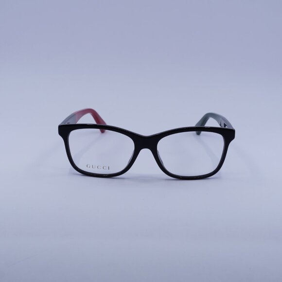 Gucci GG0162OA 003 Eyeglasses Black/Red/Green 55mm Rectangle Frame - Picture 2 of 9